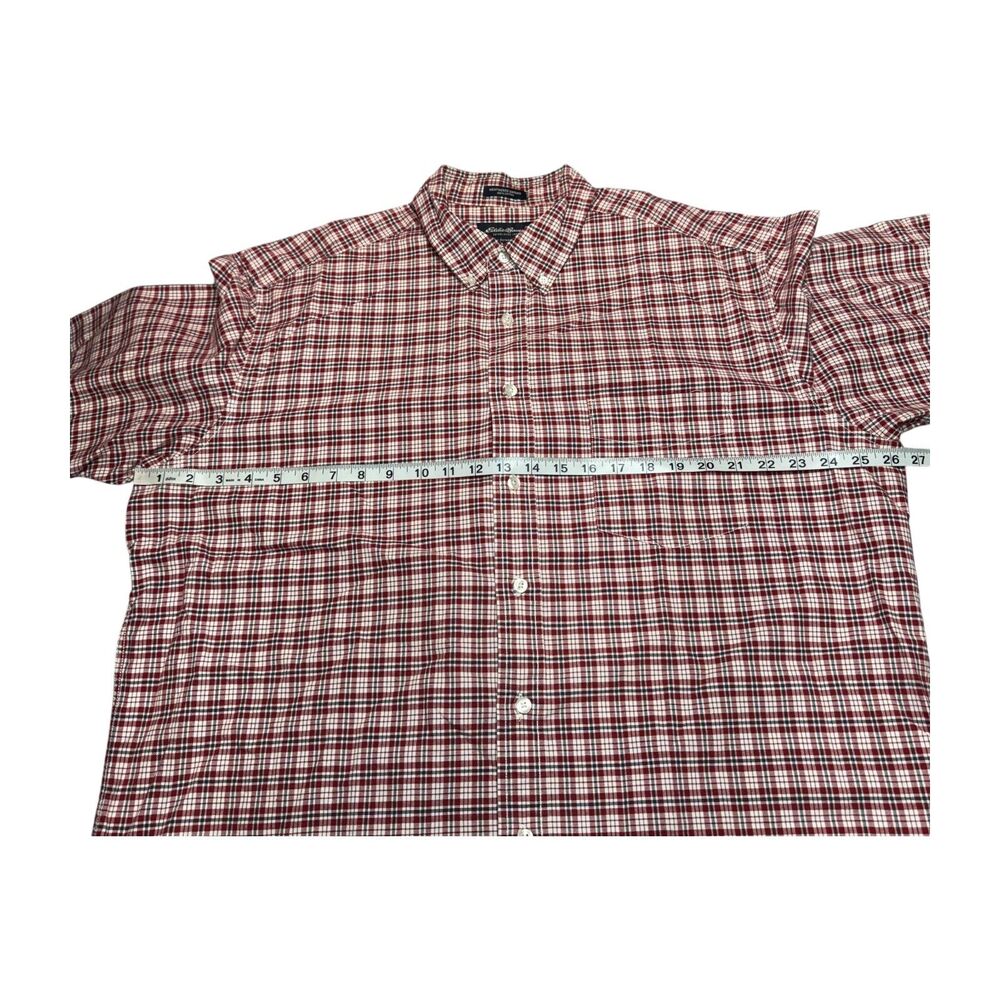 Eddie Bauer Shirt Mens XLT Multicolor Plaid 100% Cotton Short Sleeve Button-Down - Picture 4 of 6